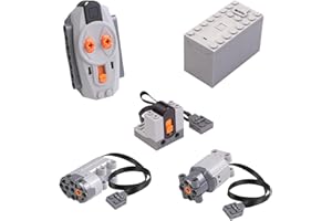 Scakbyer Juego de 5 motores de funciones de alimentación compatibles con Technic Car, incluye 1 control remoto, 1 caja de batería AAA, 1 servomotor, 1 motor L, 1 receptor IR