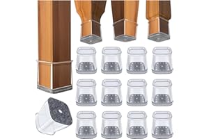 GICUNK 32 Piezas Protectores Patas Sillas Silicona, Cuadradas Protector Suelo Silla, Tacos para Patas de Sillas, Proteger Pisos de Madera Dura, Fundas de protección (Fit: 26-39 mm)