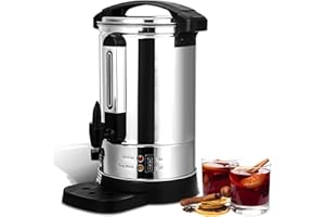 ‎SONNEWELT Sonnewelt Glühweinkocher, 8L Glühweinkocher mit Zapfhahn Thermostat,1500W Glühweintopf Edelstahl mit Wasserstandsanzeige,Glühweinkessel Einstellbare Temperatur von 30-110°C,Heißgetränkeautomat