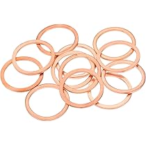QUARKZMAN M6 platte sluitringen, 50 stuks sluitringen van koper, 10 mm, OD-ringafdichting van metaal voor schroeven en moeren