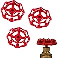 3 Pcs Faucet Handle Gate Valve Red Valve Handwheel Valve Replacement Faucet Handle Valve for Faucet