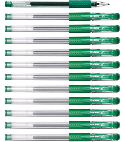 OFFICER PRODUCTS DONAU gelbalpen gelpennen balpen gelpen/gelinkt kleur: rood klassiek / 12 stuks (12 stuks) / bal diameter: 0,5 mm watervaste en niet-vervagende inkt