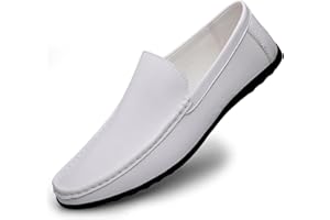 Cooleep Herren Slipper Leder Freizeitschuhe Mokassin Handgefertigte Fahrschuhe Business Schuhe