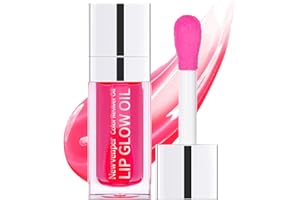 SMARXIN Hydrating Lip Glow Oil Long Lasting Plumping Lip Gloss Clear Lip Gloss Moisturizing Lip Oil Repairing Lip Lines and Prevents Dry Cracked for Lip Care and Dry Lips CHERRY