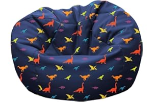rucomfy Beanbags Kids Dinosaur Medium Size Bean Bag. Safe Comfortable Bedroom Toddler Chair. Boys or Girls Play Room Seating Furniture. Machine Washable & Durable. (Small D65cm x W65cm x H60cm)