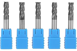 HILITAND 5 unids Carburo de Tungsteno 4 Fresa de Fresno de Fresa CNC Fresas CNC Rotary Set 6mm Diámetro x 50mm Longitud