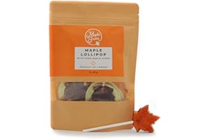 MapleFarm - Lecca lecca allo sciroppo d'acero - Maple syrup lollipop - Caramelle a forma di foglia d'acero - Peso netto 100g