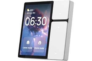 TONGOU 3.5-inch Smart Home Control Panel, Support 2.4Ghz Wi-Fi, Sigmesh and IR, Smart Life/Tuya App Connect, Smart Home Gadgets, Support Alexa, Features Three Physical Buttons, Three Relay Channels