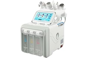 POYUJKYHR 6-in-1 Professional Aquafacialgerät mit 6 Aufsätzen 220V 80W Hydrafacial Gerät Wasserstoff-Sauerstoff-Gesichtsmaschine Hydrogen Oxygen Beauty Maschine für Tiefenreinigung, Feuchtigkeit, Anti-Aging
