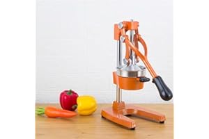electromax Professional Grade Citrus Juicer Hand Press Manual Fruit Juicer Orange Juice Squeezer for Lemon Lime Pomegranate Cast Iron Stainless Steel,(Orange)