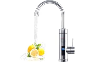 ZEBBYEE Acqua Calda Rubinetto Elettrico Istantaneo, 220V 3000W Scalda Acqua Istantaneo, Rubinetto Acqua Elettrico per Cucina Giardino Bagno Roulotte Campeggio