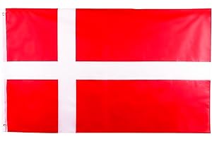 ZSYIULIA 5x3ft Large Denmark Flag for Olympics 2024 Decorations, Big Denmark Flag Danish Flag for Olympic Games 2024 Football Sports Events Celebration Parade Bar Garden Outdoor Party Decorations