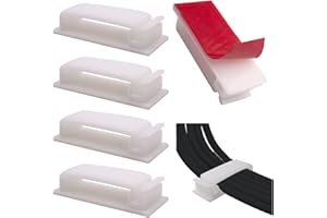 pangutheos 50 Pezzi Clip per Cavi, Fermacavo Adesivo, Organizer Cavi Scrivania per Cavo Ethernet PC TV di Casa e Ufficio (Bianco)