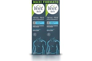 Veet Men Crema Depilatoria Uomo Petto e Corpo Pelli Sensibili, Dermatologicamente Testata, Formato Convenienza 400 ml (2 Confezioni x 200 ml)