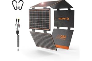 Solarpanel 60W, Flexsolar Tragbares faltbares Solarladegerät IP67 wasserdichtes Notstromcamping, geeignet für kleine Generatoren, Telefone, Mobile Energiebanken, PCs