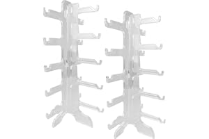 Eozighi 5 Capas Soporte de Exhibición de Gafas 2 Piezas Estante de Anteojos de Plástico Soporte Para Gafas de Sol Reutilizable, Apto para Guardar Gafas de Sol, Gafas de Miopía (Transparentes)