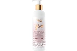 Skinny Tan Body Glow Moisturising Gradual Tan Lotion - Fake Tan Moisturiser, Cruelty-Free, Paraben Free & Vegan Tanning Moisturiser, Body Lotion with Coconut & Vanilla Aroma, 280ml
