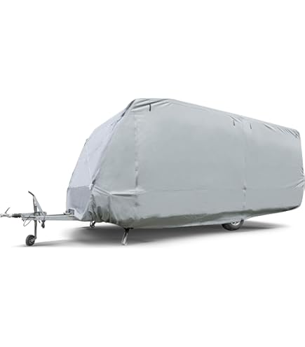 CAPA Wohnwagen Schutzhülle Grau | 650x235x240cm Allwetter Abdeckung