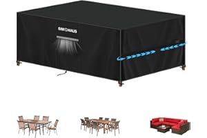 SIMPHAUSPokrowiec na meble ogrodowe, wodoodporny pokrowiec ochronny, zestaw ogrodowy z powietrzem, odporny na promieniowanie UV