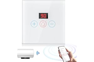 ALTUEEY Smart Immersion Heater Timer Switch, 20A WIFI Smart Water Heater Timer Switch, Smart Wall Touch Boiler Switch with Alexa Google Home, Smart Life, Light Timer Switch, Power Monitor