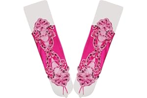 Asudaro Damen Fasching Kostüm Spitzenhandschuhe Satin Brautkleid Handschuhe Stulpen für Hochzeit, Oper, Ball, Fasching, Karneval, Tanzen, Halloween Kostümhandschuhe Brauthandschuhe