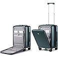 Hanke Grace Suitcases with Wheels Hardshell Carry On Luggage Airline Approved, 20 Inch Travel Suitcase Lightweight Tsa Luggage for 2-3 days Short Business Trips., Blackish Green, 20 Inch Expandable