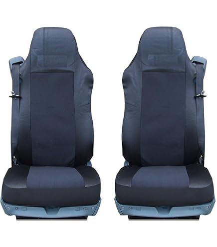AB1 Flexzon Universal Black Leatherette & Fabric Truck Seat Cover - Single Cover For Lorry/Truck Seats