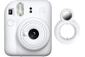 MUZIRI KINOKOO Nahlinse kompatibel für Fuji Instax Mini 12 Sofortbildkamera mit Selbstporträtspiegel - Fuji Mini 12 Selfie-Objektiv Selfie-Spiegel -Weiß