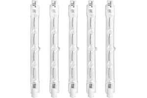 SCNNC Lampadina Alogena Lineare R7S 118MM 300W Dimmerabile, 220-240V, 4500LM Bianco Caldo 2700K, Lampadine Alogeno J118 R7S per Plafoniere, Lampade da Lavoro, Proiettori, 5 pezzi