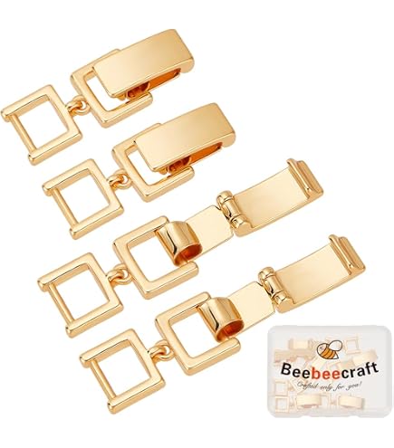 Beebeecraft Zirkonia-Faltverschlüsse – 6 Stück, Silberfarben, Aus Messing, Für Armbänder & Halsketten