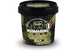 BEMBO QUALITÀ D'AUTORE Rosmarino Siciliano 210 g–Aghi Frantumati di Rosmarino Italiano Essiccati al Sole – L’erba Aromatica più Famosa nella Cucina Mediterranea-Ottimo per Carni, Pesci, Patate e Arrosti in genere