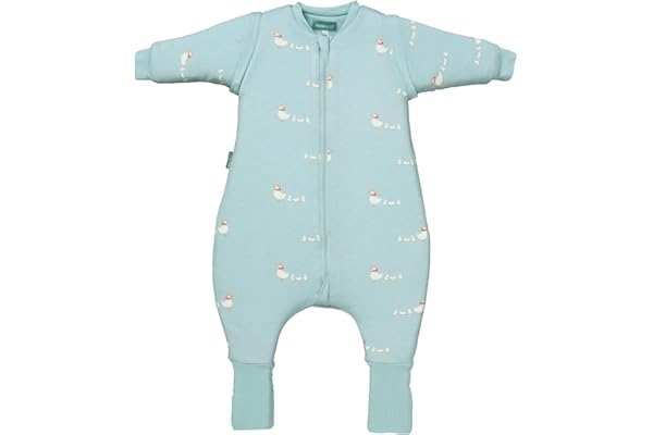 molis&co. Pijama Manta con Mangas Desmontables, Calcetines Antideslizantes, TOG 2.5 Estampado Duck Family, Algodón 100%, Oeko-Tex 100 Certificado, 3 años