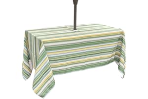 Eternal Beauty Nappe rectangulaire à rayures vertes et jaunes pour intérieur et extérieur,132x178 cm,Pour terrasse, fête dans le jardin et barbecue (132x178 cm)