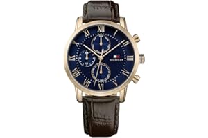 Tommy Hilfiger Orologio Analogico Multifunzione al Quarzo da Uomo con Cinturino in Acciaio Inossidabile o Cinturino in Pelle