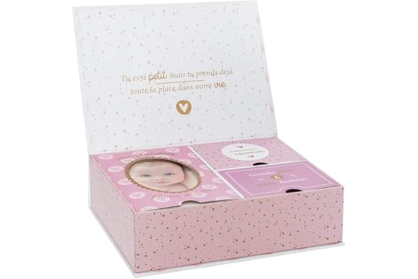 Atmosphera - Coffret Naissance Rose Boite Souvenir et Photo