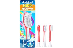 ‎DEMIRDENTAL 3er demirdental for Kids – wymienne końcówki pasujące do sonicznych szczoteczek do zębów Philips Sonicare dla dzieci od 7 lat, HX6043 HX6044, Czerwony