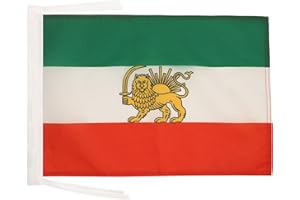 AZ FLAG - Iran Old Persia Flag - 18'' x 12'' - 100% Polyester Persian Small Banner with Two Cords - Fade Resistant - Vivid Colors - 18x12 in - 45x30 Cm