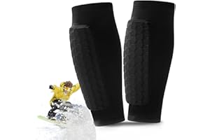 XUDUOO Ski Shin Guards Gel, Ski Guard Socks, Sock Shin Pads Shin Protectors for Skiing, Breathable Elastic Gel Guard, Legs Protection, Safety Gear for Adults Sports (B)