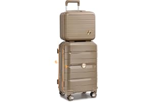 Sea choice Bagage set 2 stycken 20 tum expanderbar resväska i polypropylen Resväska med hårt skal Kabinbagage med kosmetikask