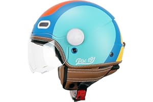 CGM Casco open face, 191G PIX SPRINT Celeste Arancione opaco sagomata, XXL (59cm)