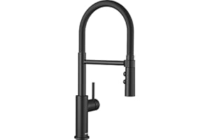 BLANCO 525793 CATRIS-S Flexo, robinet de cuisine en noir mat, mitigeur de cuisine, haute pression