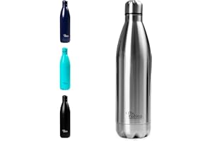 Stainless Steel Water Bottle 1L -Otto Koning- Double Wall Vacuum Insulated Water Bottle. for Hot and Cold Drinks, Keeps Cold Drinks 24 Hours & Hot Drinks 12 Hours. Leakproof Thermos Bottle BPA Free