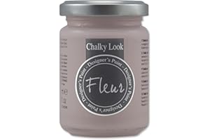 FLEUR DESIGNER'S PAINT | Pittura ad Acqua, Effetto Gesso Naturale, Extra Opaca, Fleur Chalky F16, Colore Indian Elephant, Made in Italy, Formato da 130 ml