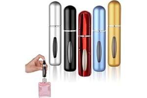 TEESIKE Perfume Atomiser Refillable Perfume Bottles Leak Proof Travel Spray Bottle Perfume Decanter Portable Empty Atomizer Bottles Cologne Dispenser For Women And Men Travel Essentials 5ml (Pack Of 5)