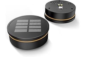 GEARLITE Solarlampen Ersatz Top 8cm, Garten Solarleuchten Ersatzteile mit 2 LED (Warm/Weiß), 800 mAh Solarbatteriekasten mit hocheffizienten Solarpanels für Solarlampen Laterne Deckel Garten 2 Stück