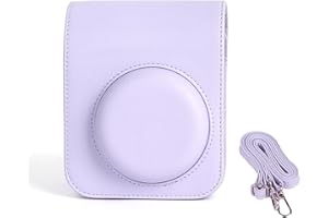 DECHOGA Torba podróżna na aparat natychmiastowy ze skóry PU, torba kompatybilna z Fujifilm Instax Mini 12 / Mini 11, miękka sztuczna skóra, etui na aparat Mini 11, etui ochronne na aparat ze zdejmowanym