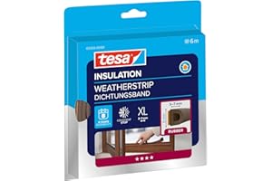 TESA UK tesa INSULATION XL uszczelka gumowa - Samoprzylepna uszczelka do izolacji szczelin w oknach i drzwiach - Brązowa - 6 m x 9 mm x 7 mm