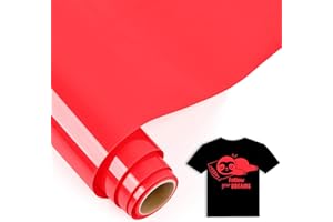 IModeur 5 Ft vinilo textil Rojo - 30,5 x 153 cm vinilo Rojo para Cricut Maker, Silhouette Cameo, vinilo textil termoadhesivo para ropa, gorras, pantalones, otros tejidos