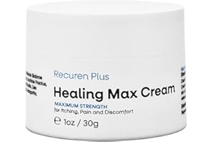 Recuren Plus Dermatitis Eczema Psoriasis Cream, Max Strength for Athletes Foot, Jock Itch, Urticaria, Rash, Rosacea, Acne, Ultimate Anti-Itch Solution 30g (1 Pack)