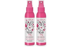 sanosan Spray demelant cheveux enfant - Soin demelant sans rinçage à l'olive biologique et aux protéines de lait (2x 125 ml) - Soin cheveux sans rinçage, spray demelant cheveux
